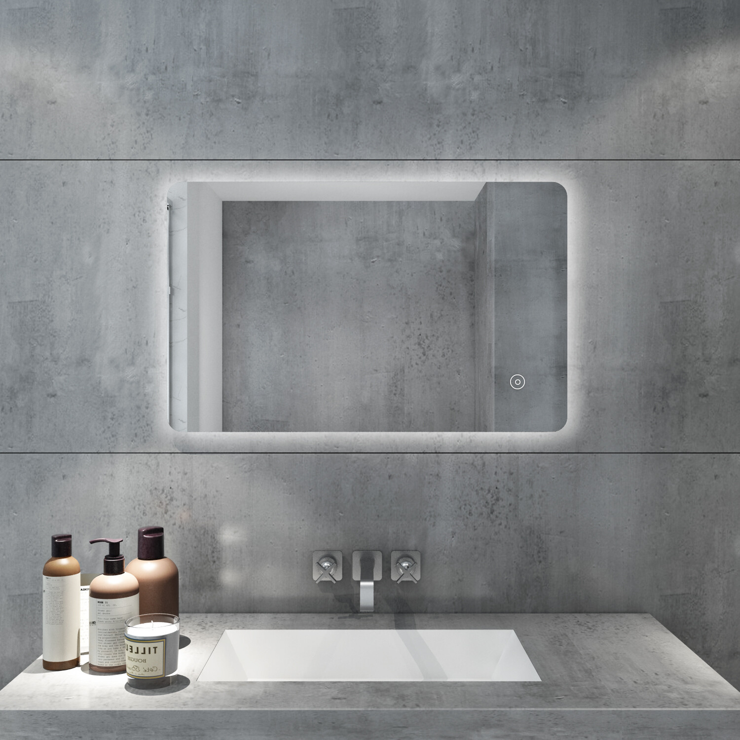 LED Bathroom Mirror Makeup Wall Mount Stand Vanity Mirrors Light Decor ...