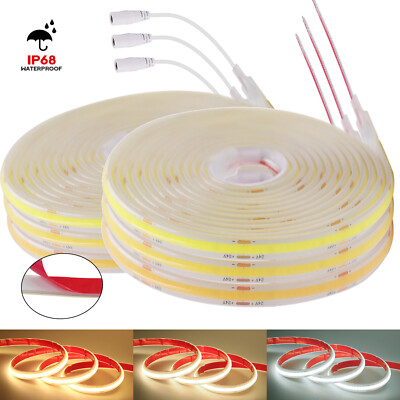 12V 24V LED COB Streifen Wasserdicht In/Außen Lichtband Stripe keine Lichtpunkte