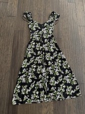 Reformation floral print midi dress size 0