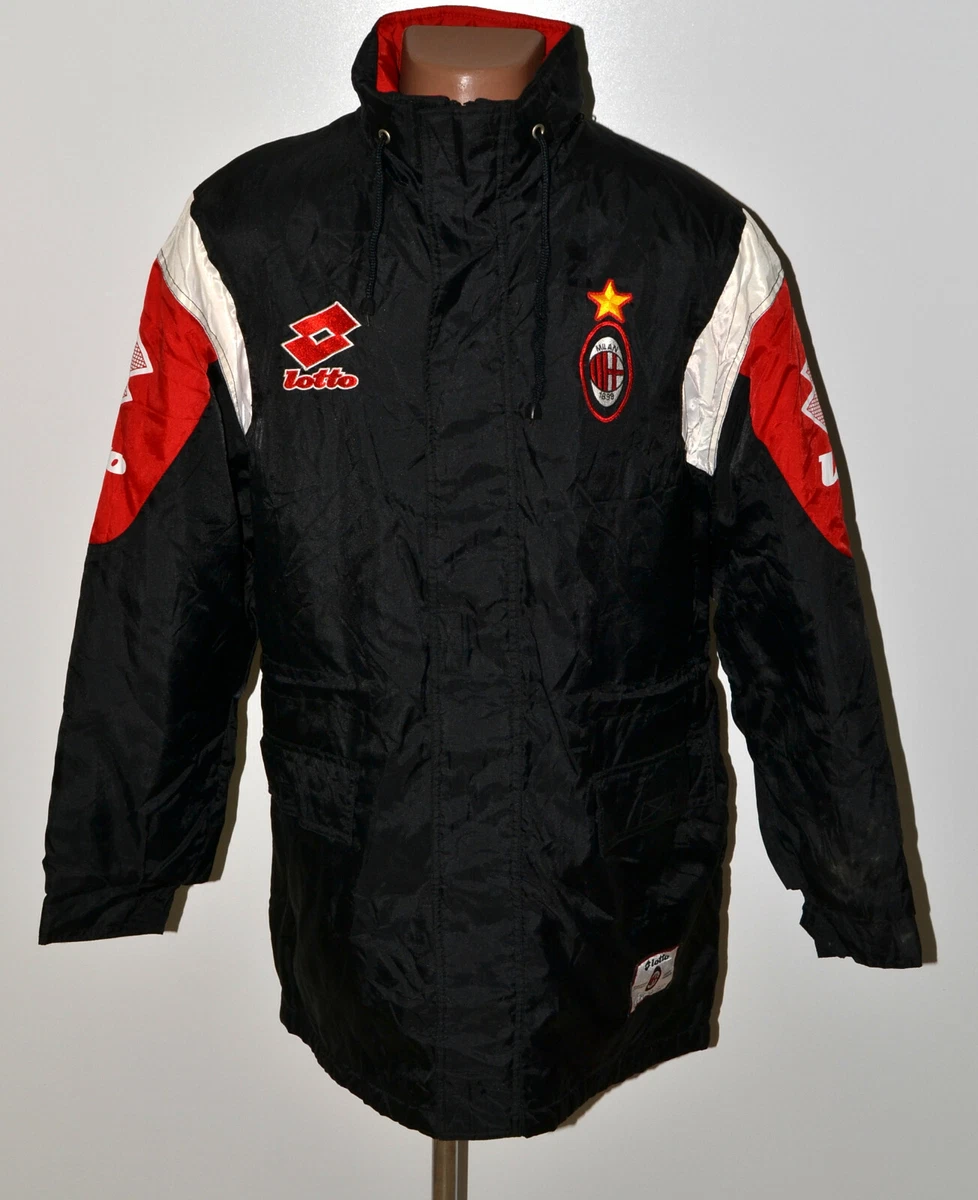 AC MILAN ITALY BENCH COAT 1996 1997 TRAINING FOOTBALL JACKET LOTTO SIZE M