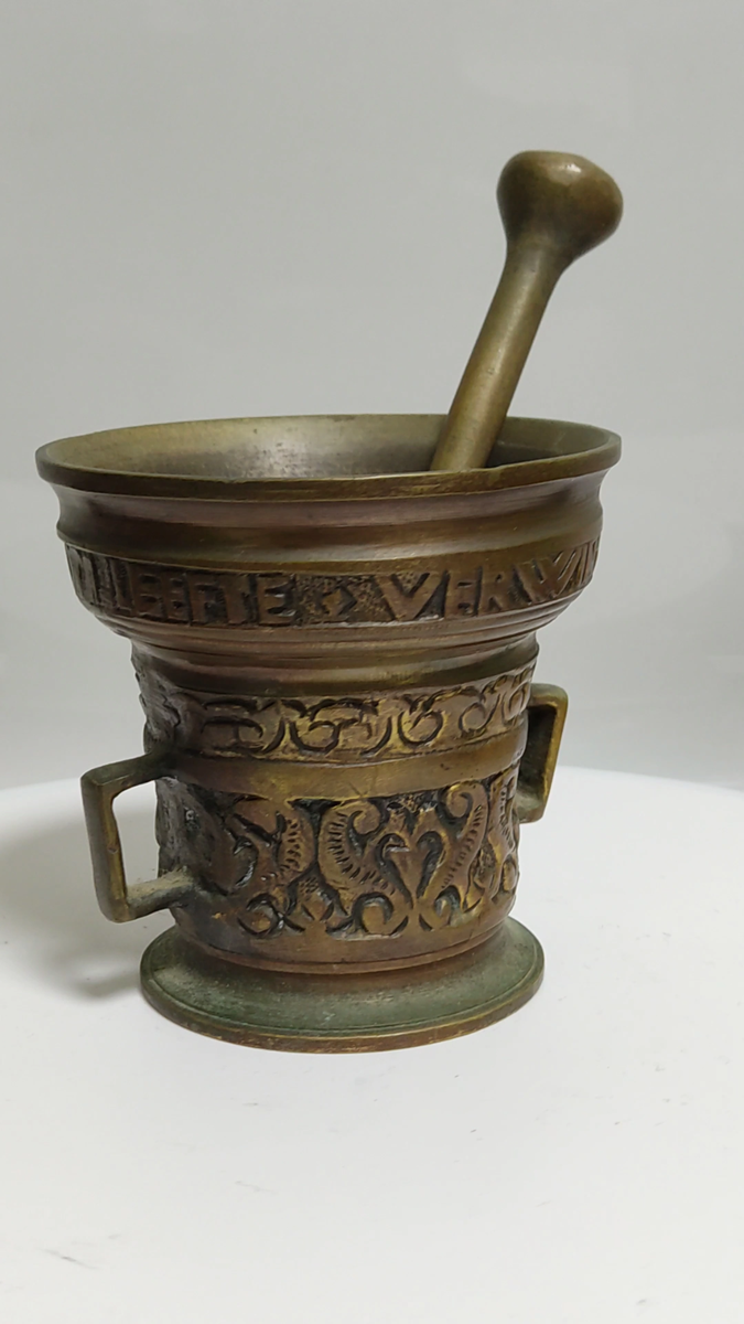 Antique Bronze Mortar and Pestle Dutch 