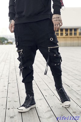 New Mens Gothic Punk Cotton Harem Pants 
