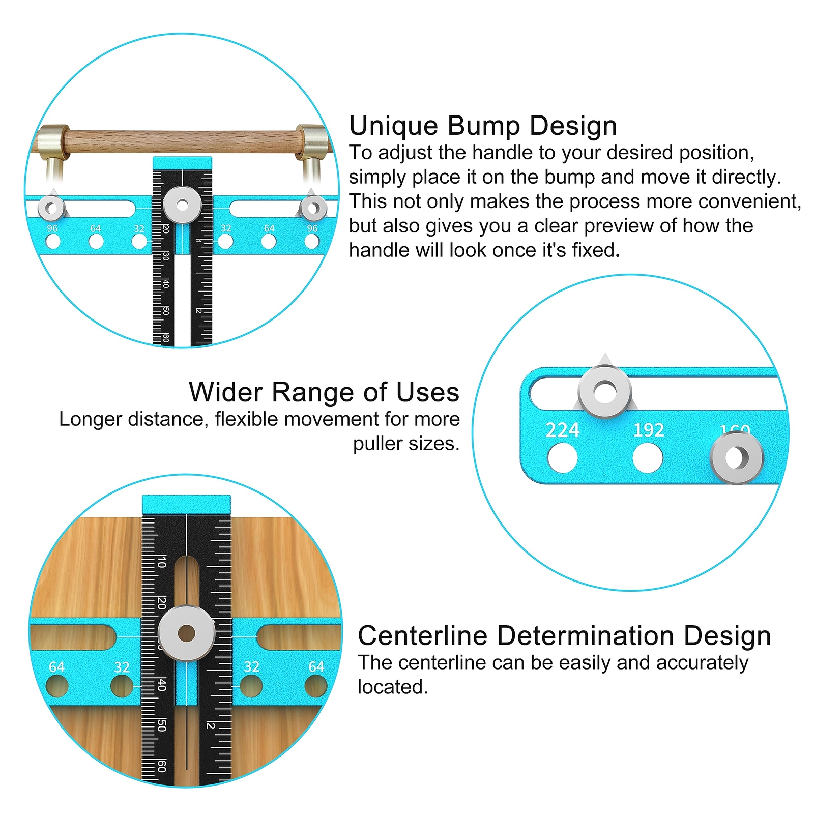 Cabinet Hardware Doweling Jig, Adjustable Cabinet Handles Install Template Tool,