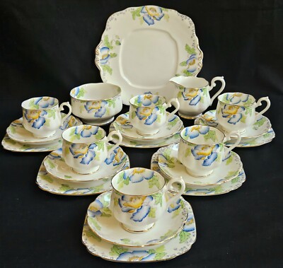 Royal Albert Crown China MOHNLAND Muster, EST 1927 bis 1935 SELTENER FUND 