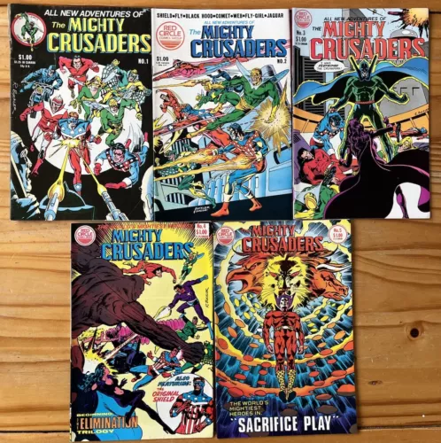 The Mighty Crusaders #1-5! Red Circle Comics (1983) See Pictures