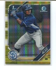 2019 Bowman Chrome Esteury Ruiz 1st Bowman Yellow Refractor 62/75