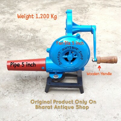 MIni Forge Furnace Fan Hand Blower Pedal Type Handle Useful Collectible