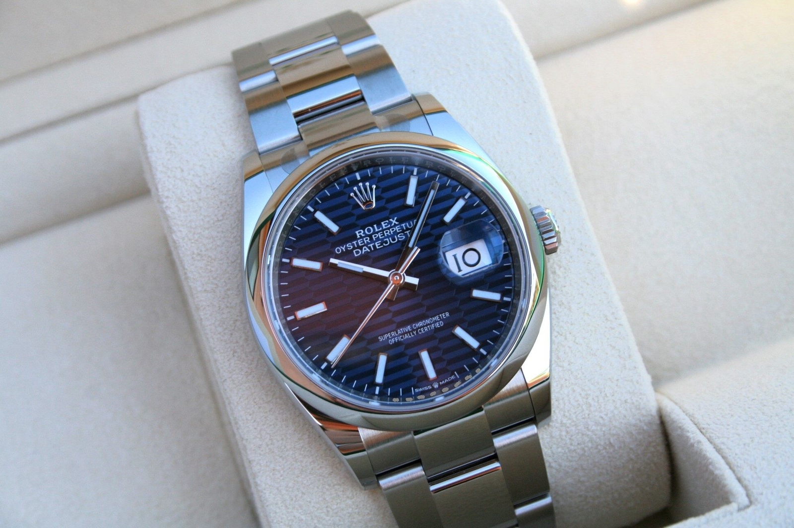 ROLEX 126200 DATEJUST WATCH BLUE MOTIF OYSTER NIB - Image 6