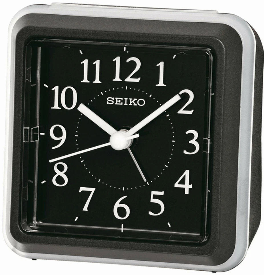 Wecker Quarzwecker LED Licht bei Alarm Schlummer-Funktion schwarz Seiko QHE090K