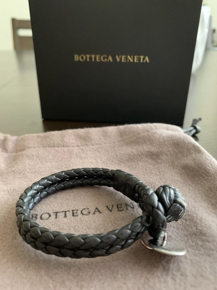 Authentic Bottega Veneta BV Intrecciato Leather Charm Bracelet