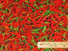 Red Hot Chili Peppers Digitally Printed Fabric by the 1/2 Yard #51900D-X