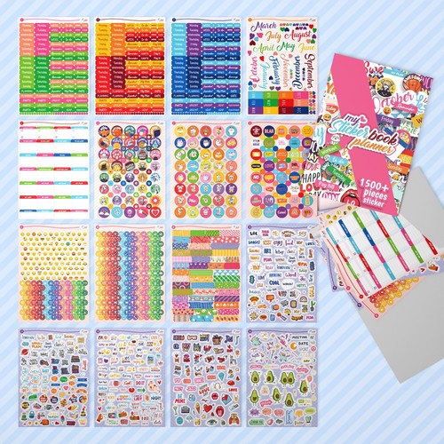 Terminkalender 2025 2026 mit 1500+ St Sticker 14 Monate Wochenplaner auf Deutsch - Bild 2 von 9