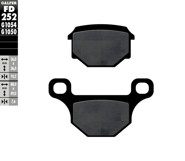 BremsbeläGe Galfer FD252G1054 Semi-Metall Hinten, 10,2Mm FüR Derbi GP1-image