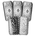 5 x 1 oz .9999 Silver Bars - Scottsdale Marquee Peacock Silver Bullion Bar #A690