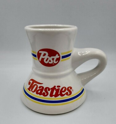 Vintage Post Toasties Cereal Coffee Mug Cup Ceramic No Spill Flat Bottom vintage