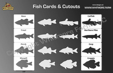 North American Fish Cards Cutouts Airbrush Stencil 8 Pack Reusable Mylar