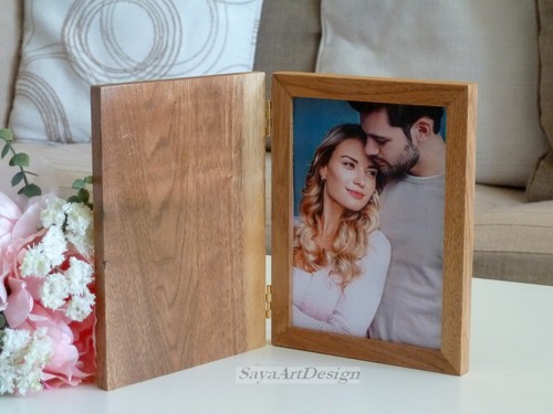 Cadre Photo en Bois Personnalisé Gravé a Main. - Imagen 2 de 8