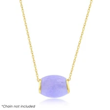 iJewelry2 - 14K Yellow Gold Oval Bead Slide Pendant - Lavender Jade