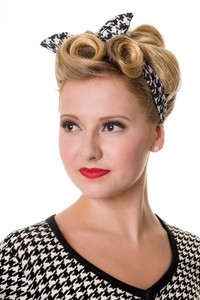 New Vintage Rockabilly 50s Retro Black And White Houndstooth Spot