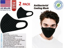 1PCS or 2PCS Cooling Unisex Adult Fashion Black Face Masks Reusable Washable SQU