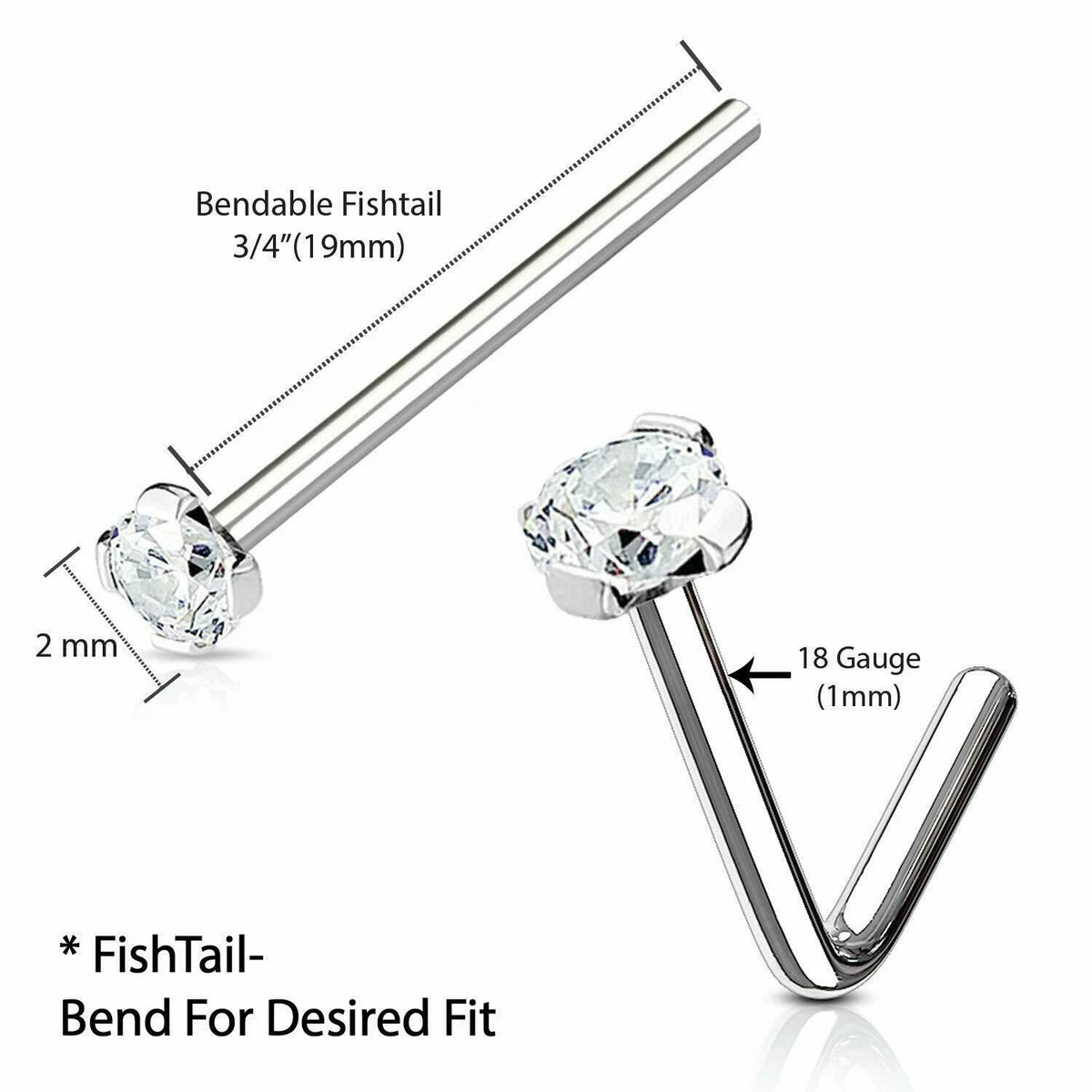 Fishtail nose ring sale