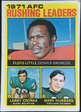 1972 Topps  #1 1971 AFC RUSHING LEADERS Little/Csonka/Hubbard NFL EX+
