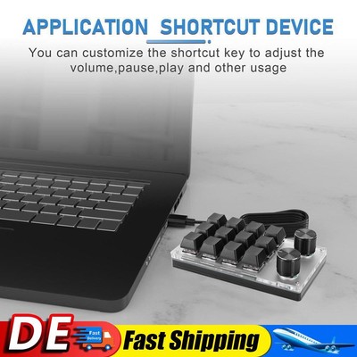 Macro Custom Wired Gaming Keyboard Programmable Mechanical Keypad (Black) heiß