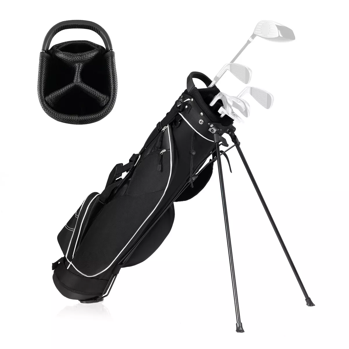 Golf Stand Cart Bag Club w 4 Way Divider Carry Organizer Pockets