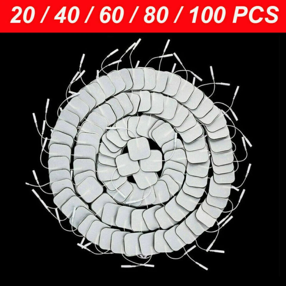 BLINGBIN 20-100x TENS Elektroden Pads Selbstklebend für Massage EMS Reizstrom Gerät 4x4cm