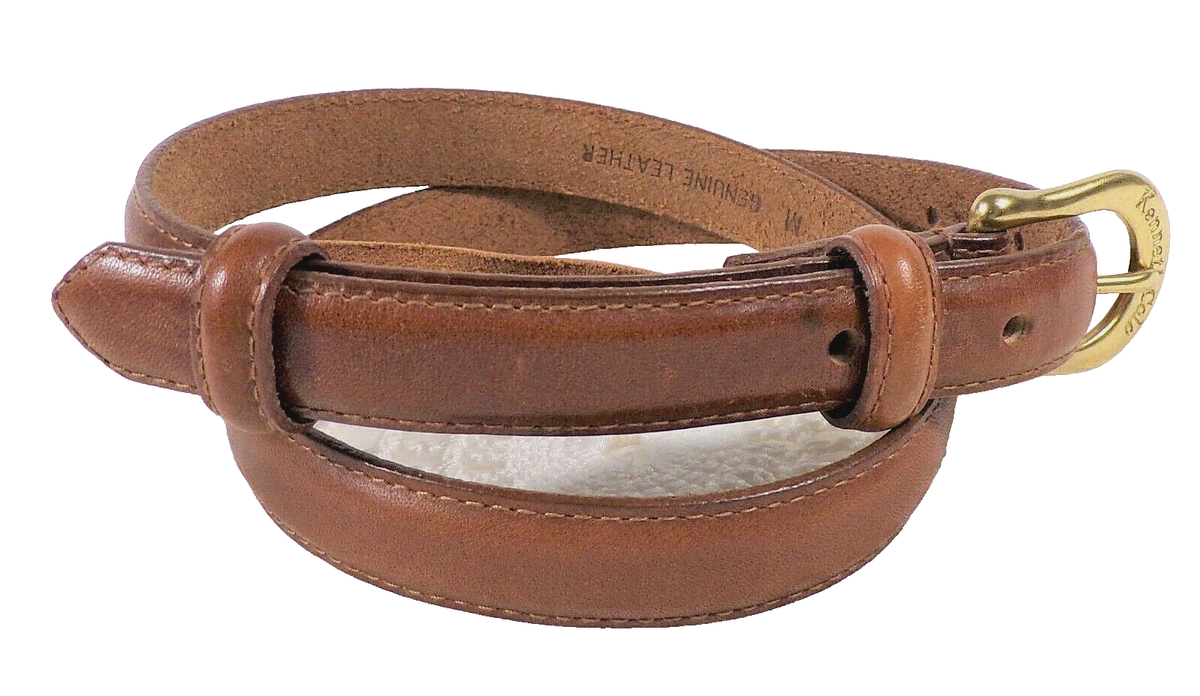 Kenneth Cole NY Tan Leather Belt Ladies M Fits 27 display picture 1
