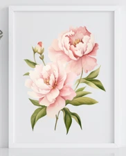 Floral Art Print, Pink Flowers Wall Art Decor, Botanical Wall Art, Nature #99