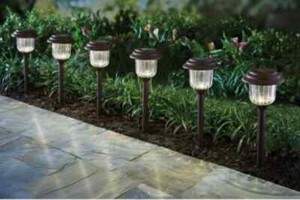 Member Mark 6 Piece Stainless Steel LED Solar Path Lights-Bronze/Silver