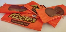New Reeses Peanut Butter Cup Zipper Pouch Pencil Case Bag 8"x3"