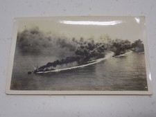 Original WWI Photo US Navy Ships Laying Naval Smoke Screen