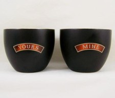 New Bailey's Irish Cream MINE and YOURS Mugs Dessert Cups Bowl Ceramic NEW