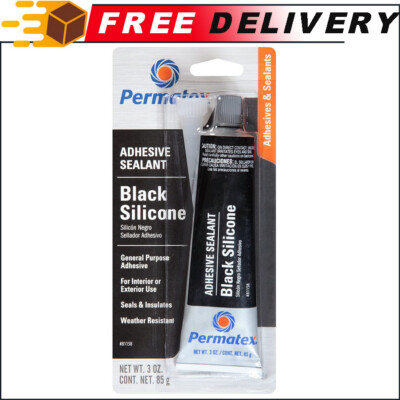 Permatex 81158 Black Silicone Adhesive Sealant General Purpose, 3 oz. Tube
