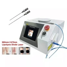 980nm/1470nm diode laser body therapy treatment fiber optic lipolysis machine