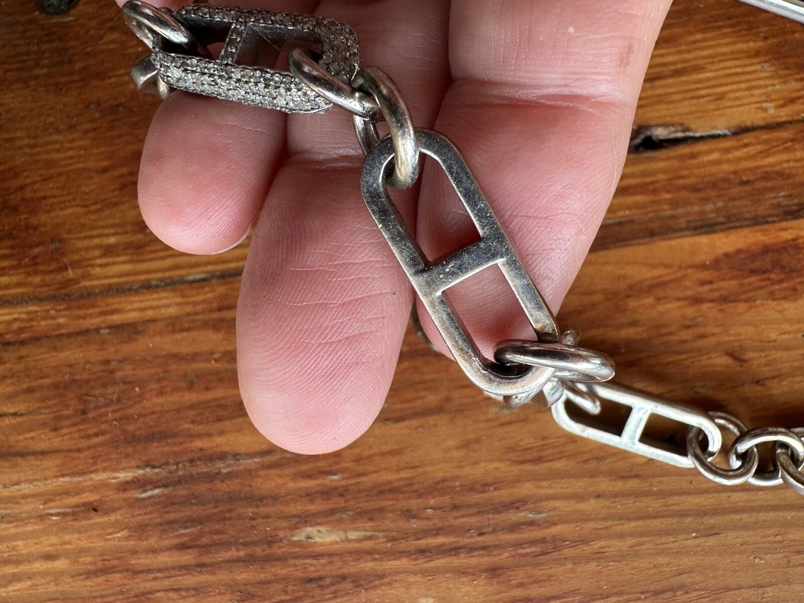 Diamond link Statement sterling silver Custom cha… - image 5