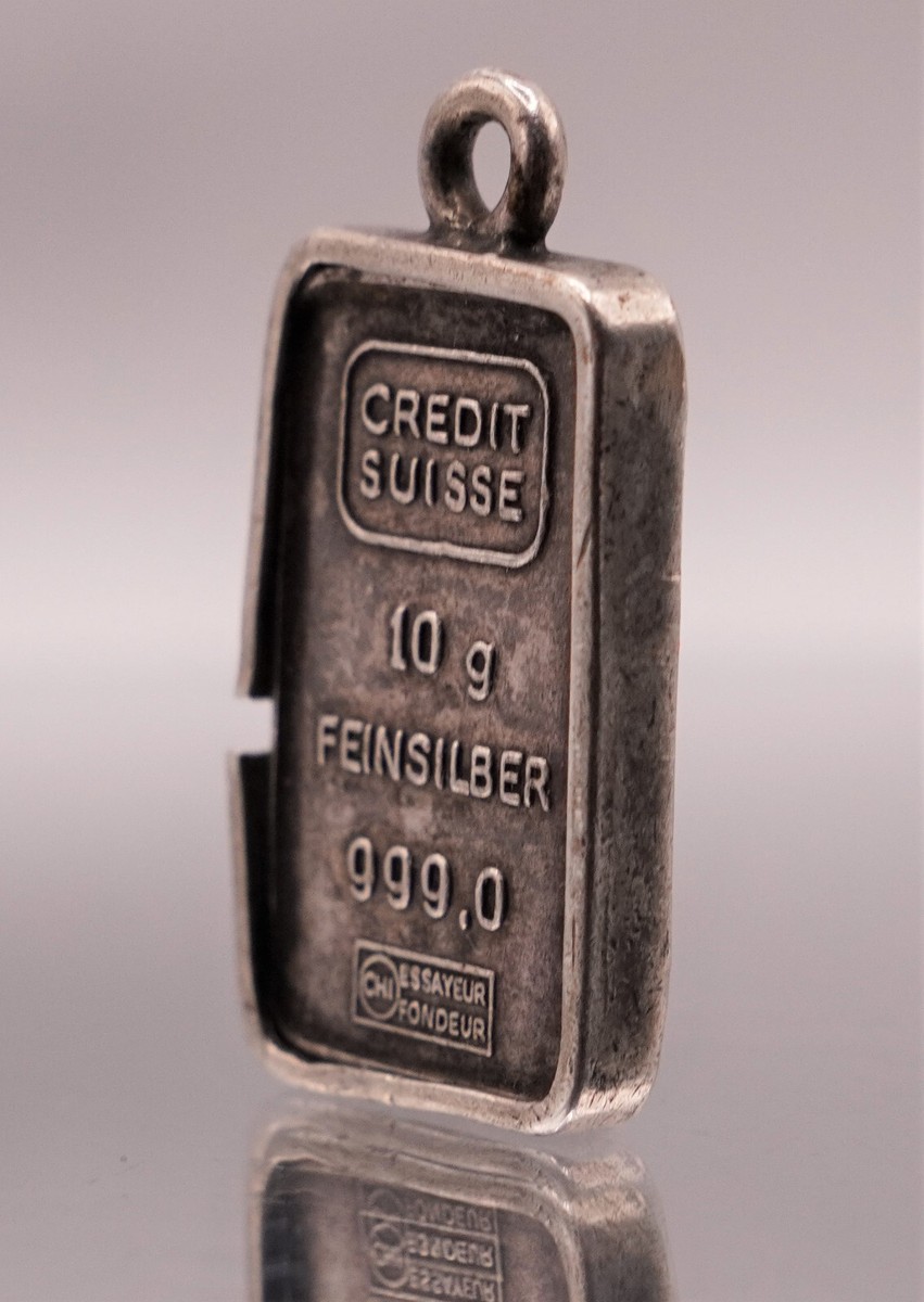 Credit Suisse FAILED BANK FEINSILBER pendant 10g 999 FINE Silver