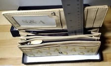 Vtg S  A Womens Check Book Wallet Credit Card Coin Double Zipper Snap ID New