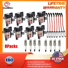 8x Ignition Coil& Spark Plug & Wires Set UF262 For Chevy Silverado 1500 2500 GMC