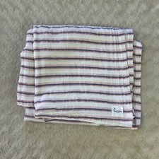 Burt's Bees Baby Pink Blue White Stripes Baby Swaddle Blanket Organic Cotton
