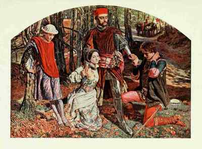 A4 Foto Jagd William Holman Holman Hunt 1908 Zwei Herren von Verona Druck Post
