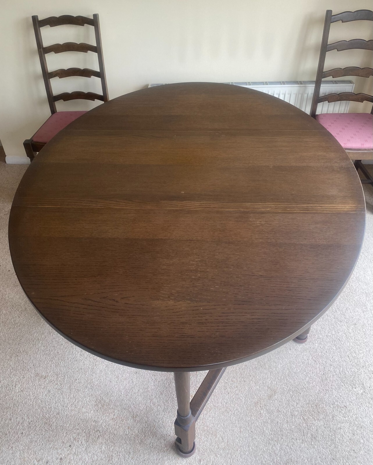 Dropleaf Old Charm oak dining table and 4 chairs eBay
