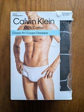 Calvin Klein 100 Cotton Briefs Classic Fit CK Underwear Black XL Men 4-Pack