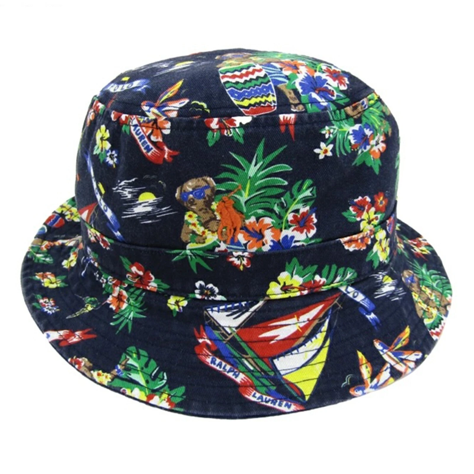 Polo Ralph Lauren Preppy Bear Polo Bear Floral Safari Bucket Hat - Navy -
Opens in a new window or t