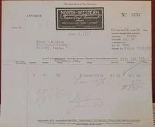 1925 North-Western Cabinet Co Billhead Receipt Burlington Vermont RARE