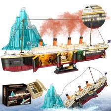 Titanic Building Blocks Set, 2288 Pieces Big Ship Block Model Set with Light ...