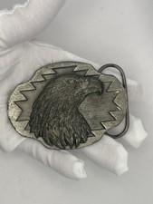 Vintage 1996 Siskiyou USA Belt Buckle American Bald Eagle Pewter Finish