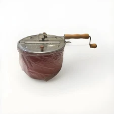 The Genuine Whirley Pop Popcorn Maker- Aluminum Stovetop Popper, Wood Hand Crank
